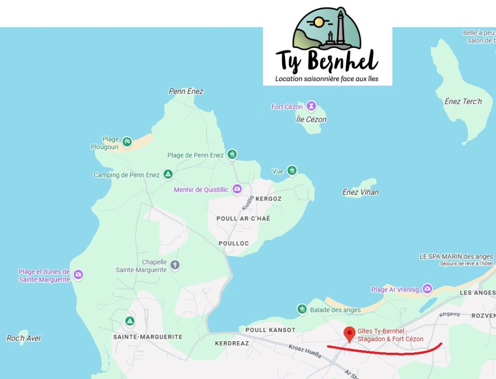 Situation de notre location 4 personnes avec vue mer, en Finistère, à Landéda Aber Wrach